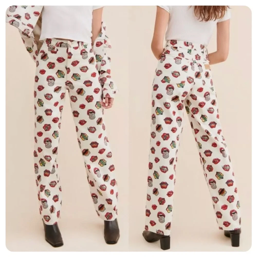 WRANGLER READ MY LIPS Novelty Jeans BARREL 652 Ultra High Rise NWT - Picture 1 of 16